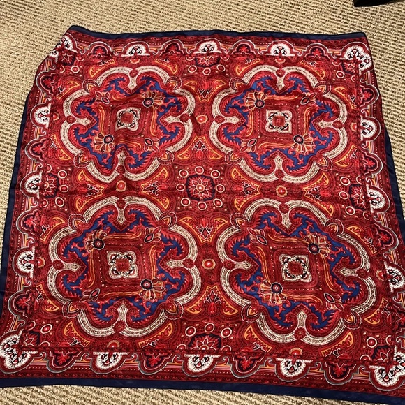 Bloomsbury Paisley Pattern Silk Handkerchief Scarf - Picture 6 of 7